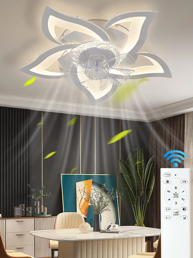 IRALAN Plafondventilatorlamp voor slaapkamer Woonkamer Verlichting Ventilatorlamp Woondecoratie Plafondlampen Dimbare LED-elektrische ventilator - afbeelding 2