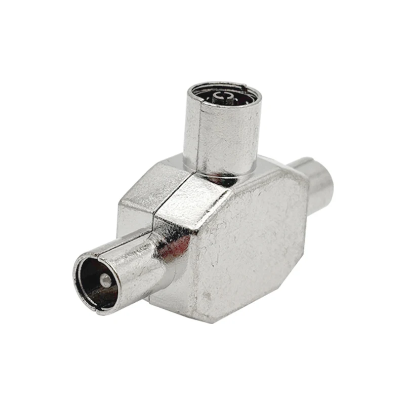 3-Way Splitter T-Shape TV Cable Antennas Coaxial Signal Distributor Connector