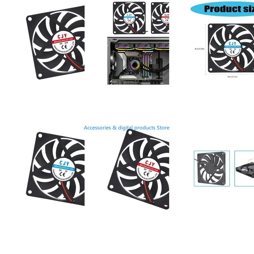 77JD 80mm 5V/24V Quiet Computer Fan Fan For Computer Case GPU CPU