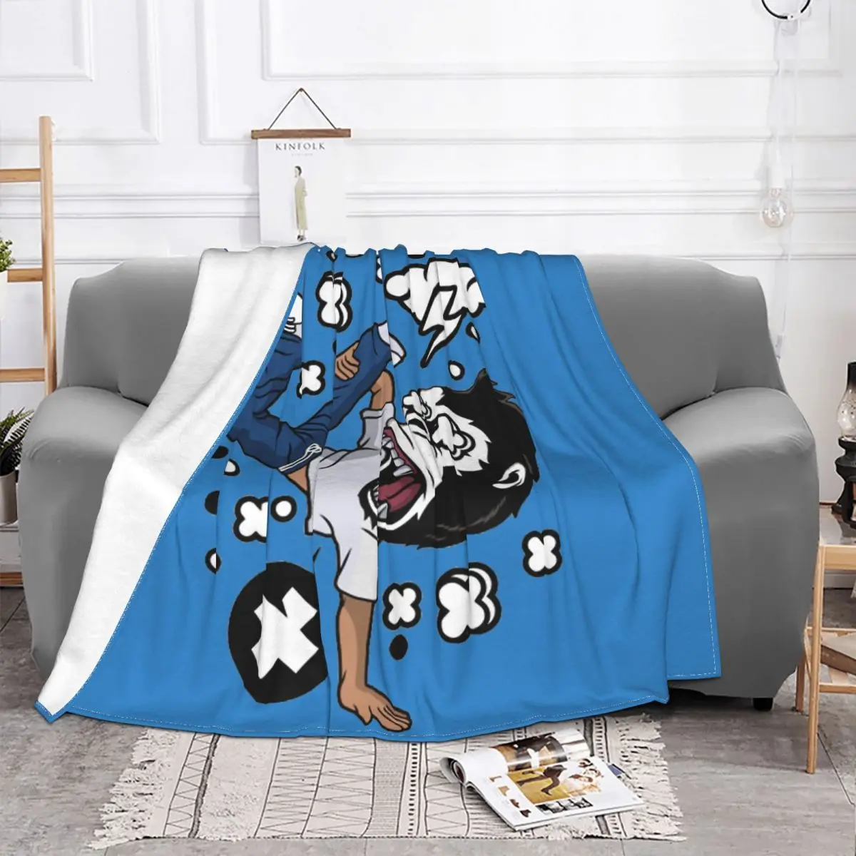 Breakdance Monkey Gorilla Pop Art Blanket B Boying Fleece Velvet All Season Breathable Plaid Throw Blankets For bed Rug Piece