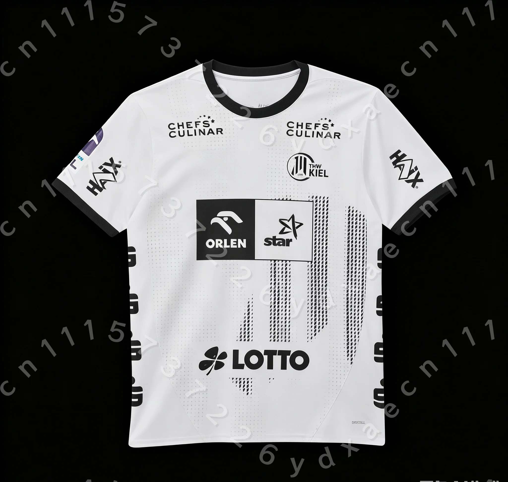 Family Matching THW Kiel Handball Jersey Black White Gold Striped Team Fan Shirt Breathable Quick Dry Sports Training T-shirt