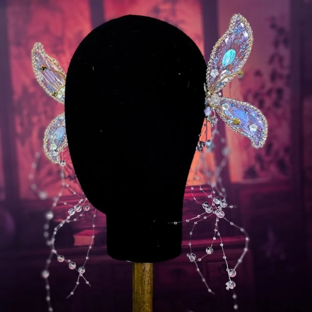 

1 пара заколок для волос с милыми животными и бабочками, бусины и блестки, свадебный головной убор, сказочный корейский стиль, зажим в виде утконоса, вечерние