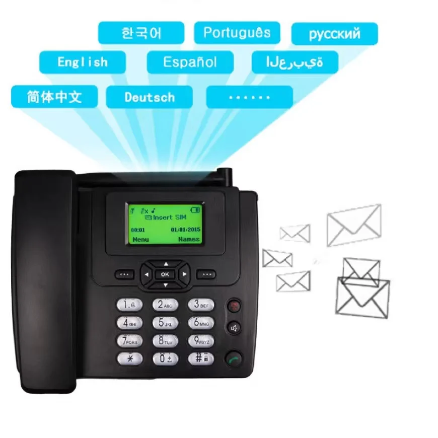 for 4G/5G GSM SIM Card Desktop Fixed Terminal Telephone Home Office Landline Phone