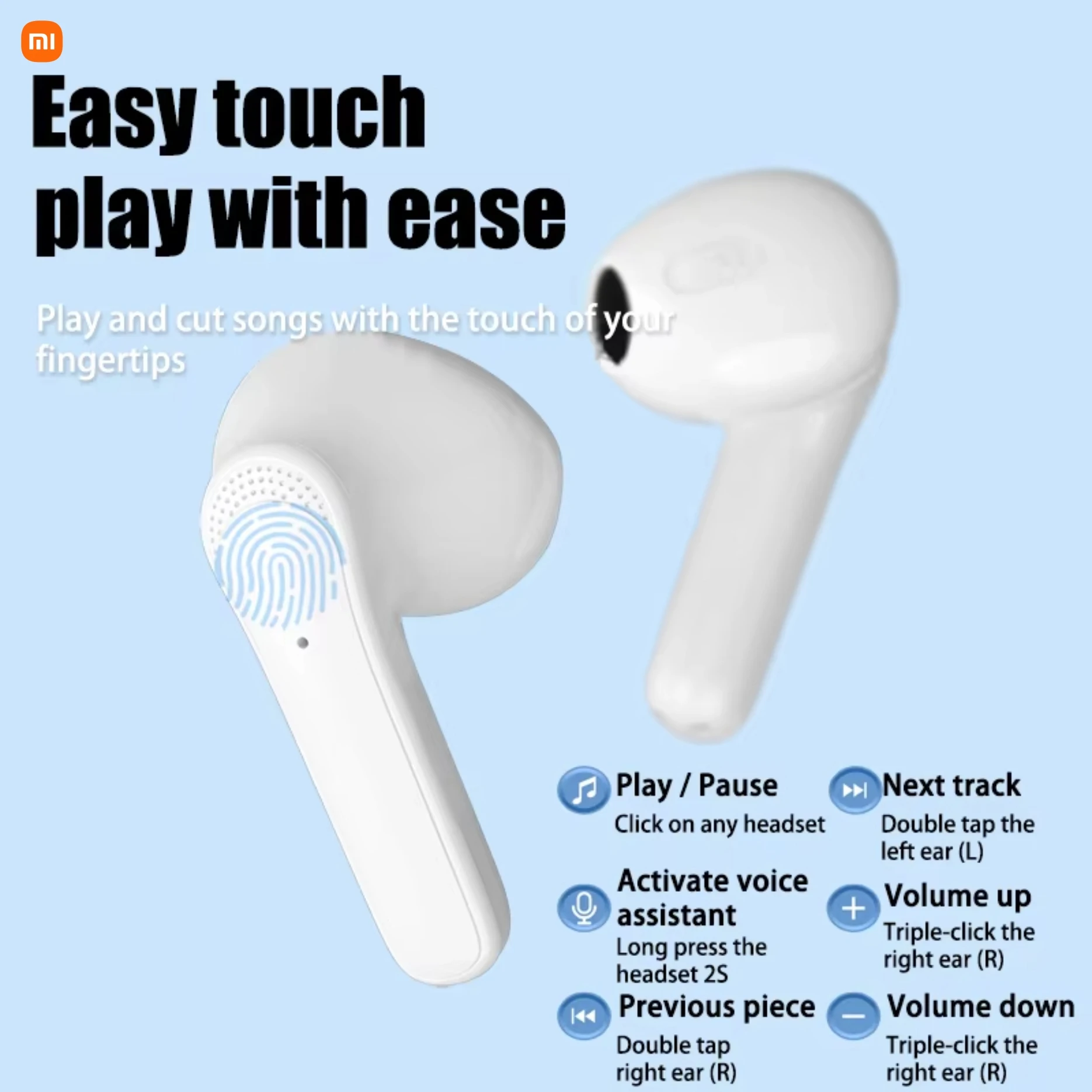 الأصلي Xiaomi JS59TWS سماعة لاسلكية تعمل بالبلوتوث سماعات MIJIA HiFi إلغاء الضوضاء سماعات رياضية مناسبة لنظام التشغيل iOS وAndroid