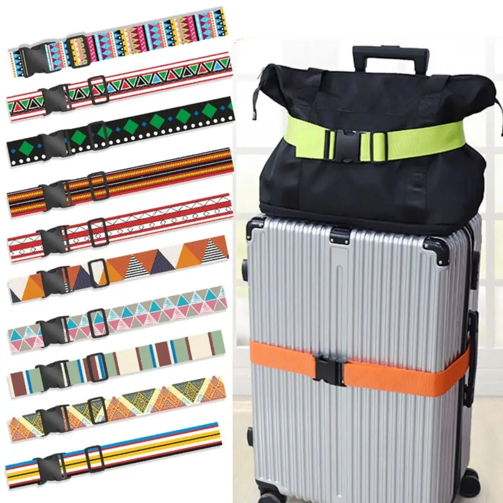 Multicolor Luggage Belts Ethnic Style 5*180cm Baggage Bunding Strap Adjustable Length Packing Secure Suitcase Accessories