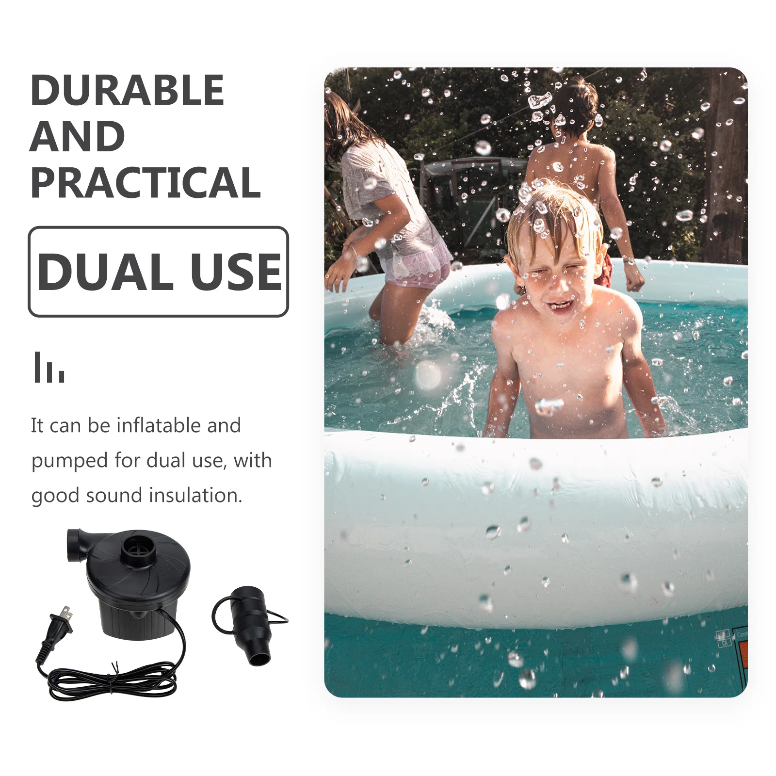 1Set مضخة هواء كهربائية خفيفة الوزن محمولة ذات استخدام مزدوج نافخة للمرتبة بركة طوف تعويم ضاغط الولايات المتحدة التوصيل #6