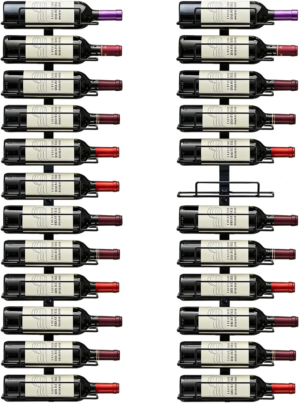 

Настенная металлическая подставка для вина черного цвета, вмещает 24 бутылки, компактный дизайн для домашнего бара