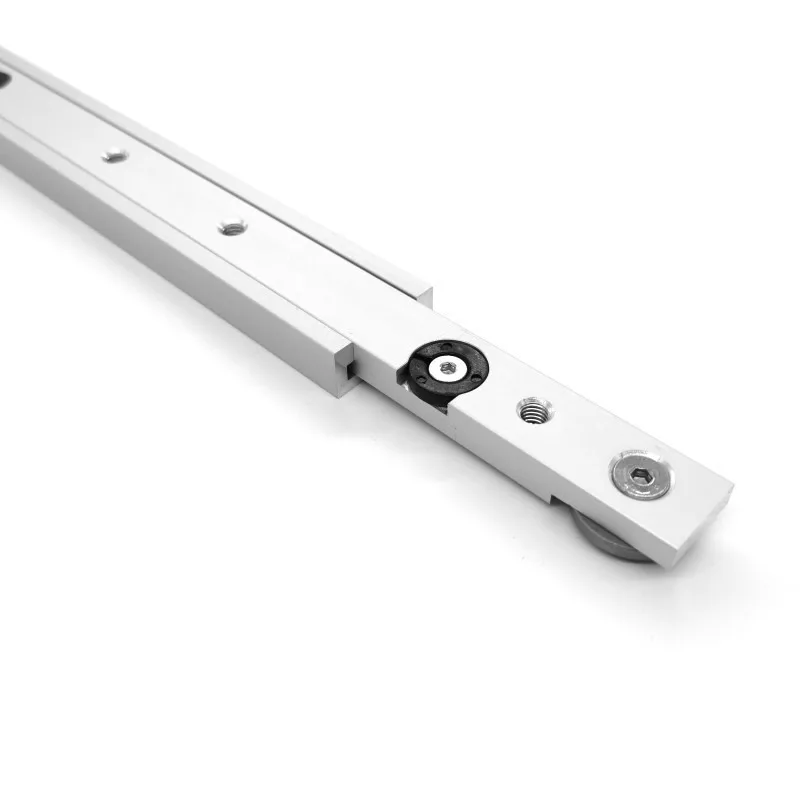 

Алюминиевая направляющая для пазов с ограничителем хода и ручкой-толкателем, тип 30, для деревообработки