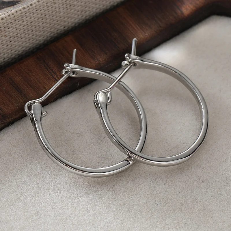Simple Thin Hoop Earrings For Women Classic Silver Plated Circle Earrings Workplace Commuting Versatile Jewelry Accessory
