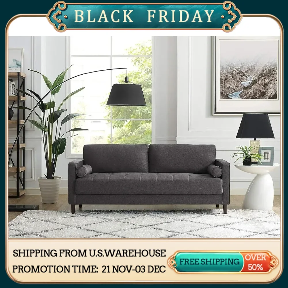 

75.6" W X 31.1" D X 33.5" H Sofa Lifestyle Solutions Lexington Sofa Heather Grey Living Room Furniture Home