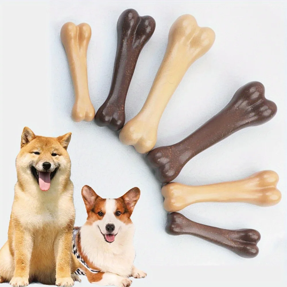 Brinquedo de mastigar osso artificial para animais de estimação, moagem de dentes, brinquedos interativos de treinamento para cães, adequado para cães grandes, médios e pequenos