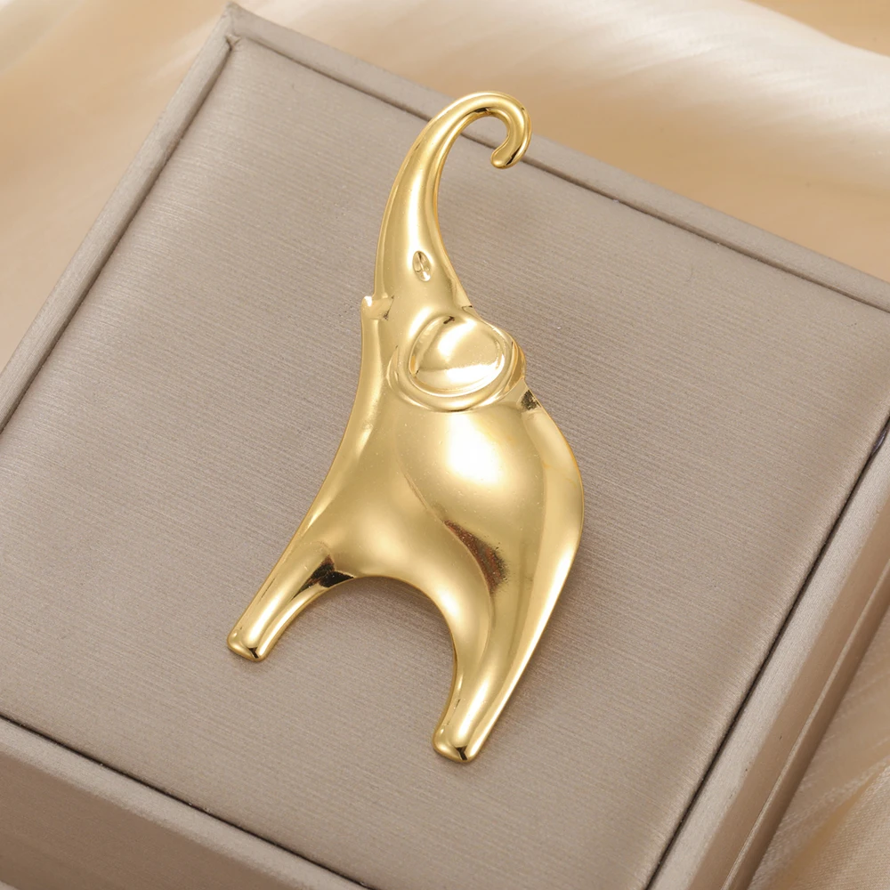 Dawapara Good Luck Elephant Brosche Pin Afrika Tier Totem Minimalistische Accessoires Broschen aus Edelstahl – Detail 18