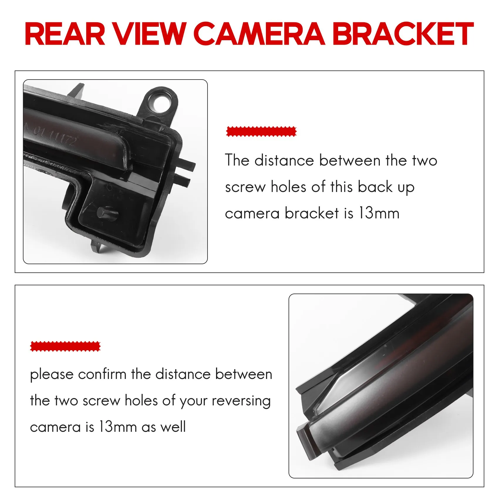 Accessori per Kit staffa targa per telecamera posteriore universale per auto, solo supporto per telecamera di retromarcia per telecamera di retromarcia