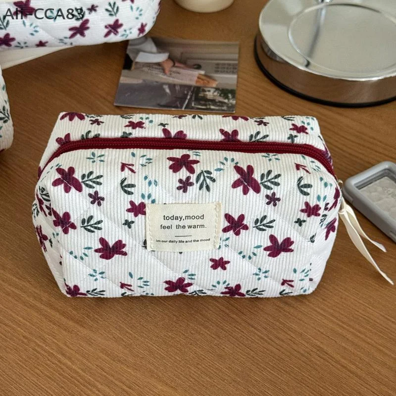 

1Pc 2025 New Large Capacity Storage Bag Bathroom Women's Fabric Cosmetic Bag Handbag Ladies Makeup Pouch Bag