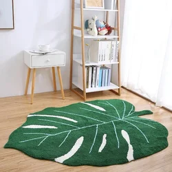 Creative Ins Leaf Rug Washable Study Floor Mat Irregular Living Room Decoration Plush Carpet Fluffy Soft Bedroom Bed Rug