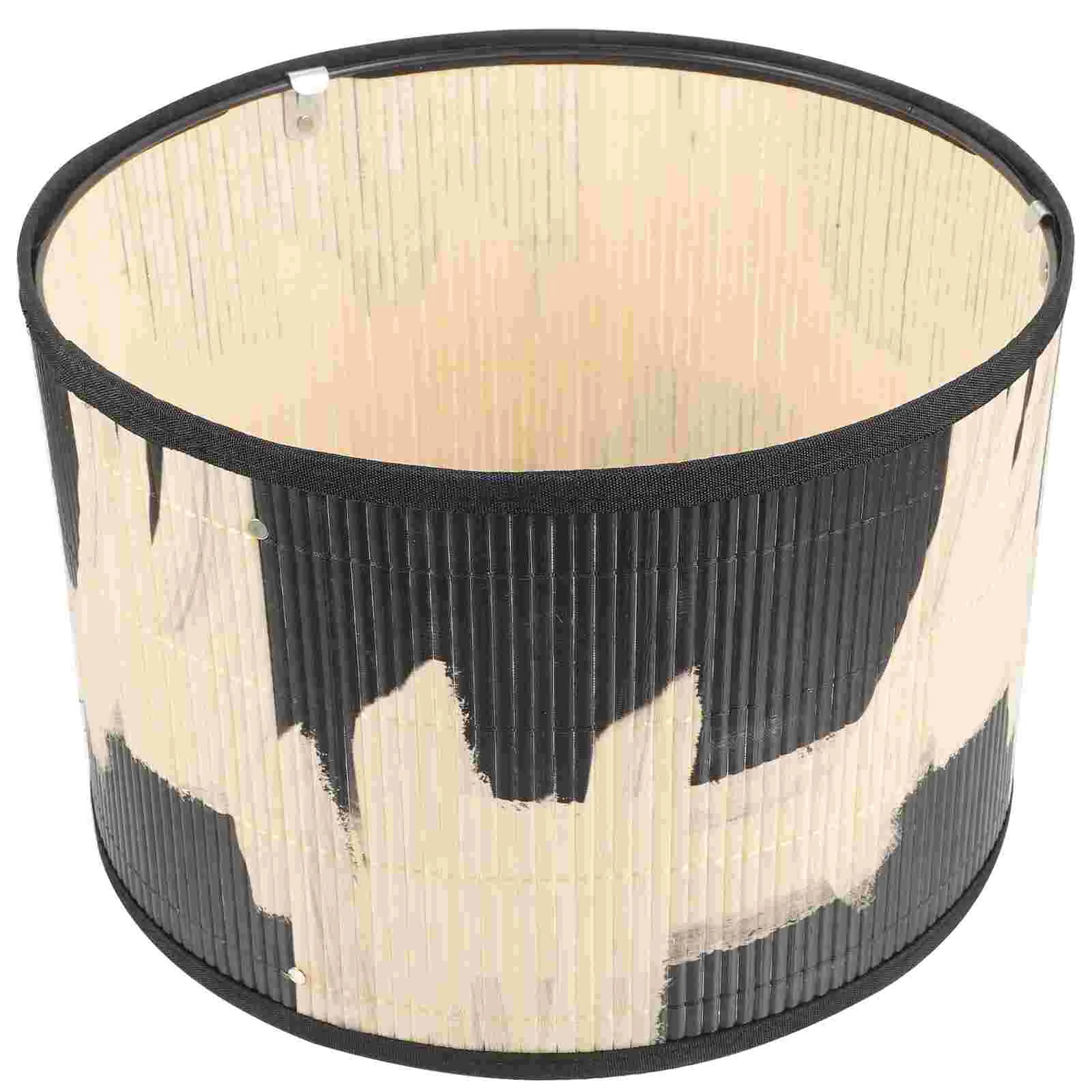 

Printed Abstract Retro Style Folk House Decorative Lamp Bamboo Crafts Painting Lampshade Pendant Woven Barrel Shades Unique