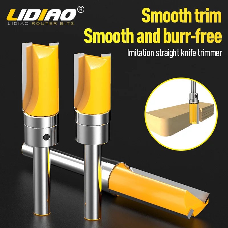 Imagem -02 - Lidiao 6.35 mm Haste Fresa Broca Roteadora de Madeira com Rolamento Flush Trimpattern Router Bit Barato Ferramentas de Alta Qualidade Carpintaria