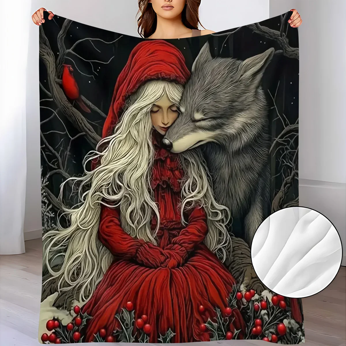 Flannel Throw Blanket with 