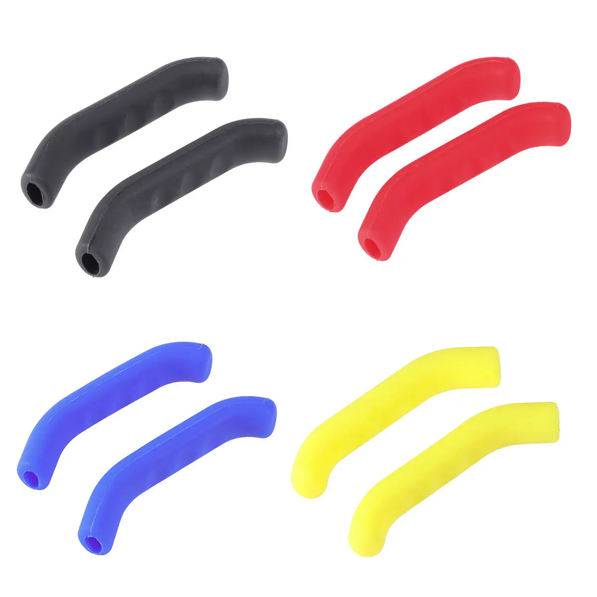 1Pair Brake Handle Sleeve Silicone Yellow Anti-Slip Protective Cover Comfortable Soft Grip for Mountain Bike Fatigue Relief