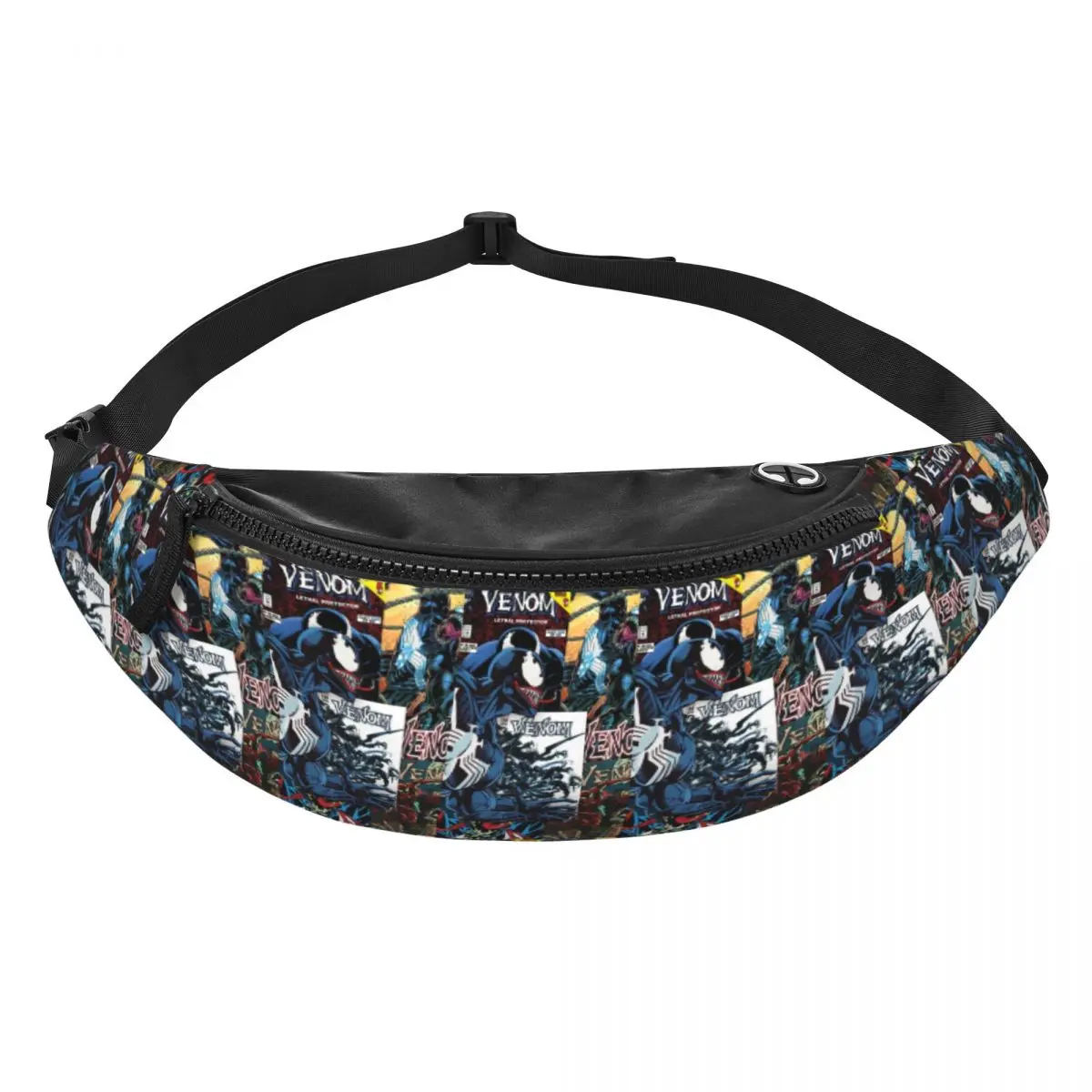 Custom Fashion Venom Comic Wallpaper Fanny Pack for Running Women Men Crossbody Waist Bag Phone Money Pouch