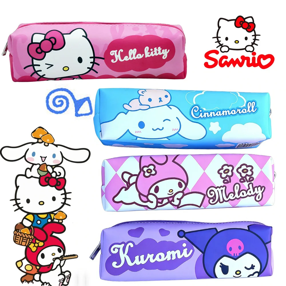 

Розовый пенал Hello Kitty, вместительный портативный пенал для школьников, органайзер для девочек, незаменим для школы