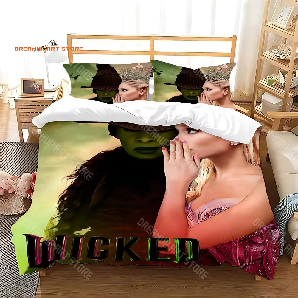 2026 W-Wicked Movie Witch Bedding Set Duvet Cover Set King Queen Twin Double Size Comforter Cover Set For Home Decor With Pillow
