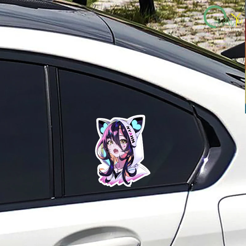 Future Style Cute Anime Girl Head Wall Stickers Cool Colorful Game Room Laptop Decals Scratch-Proof Living Room Murals - view 4