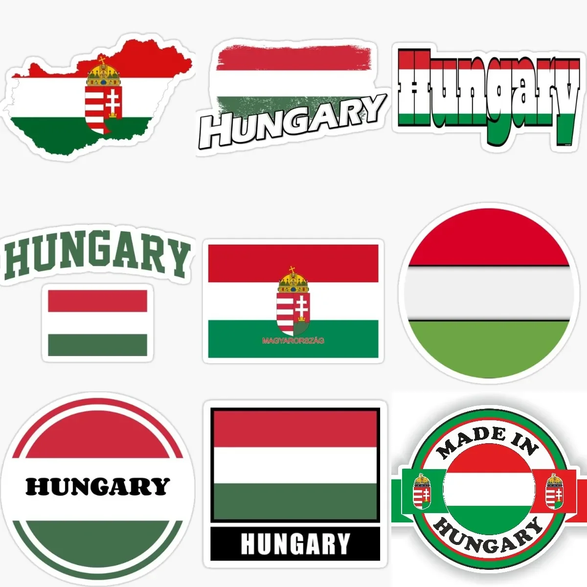 

Hungary Flag Map PVC Sticker for Decorate Laptop Car Motocrycle Truck Helmet Camper Wall Room Table Fridge Decal Accessories