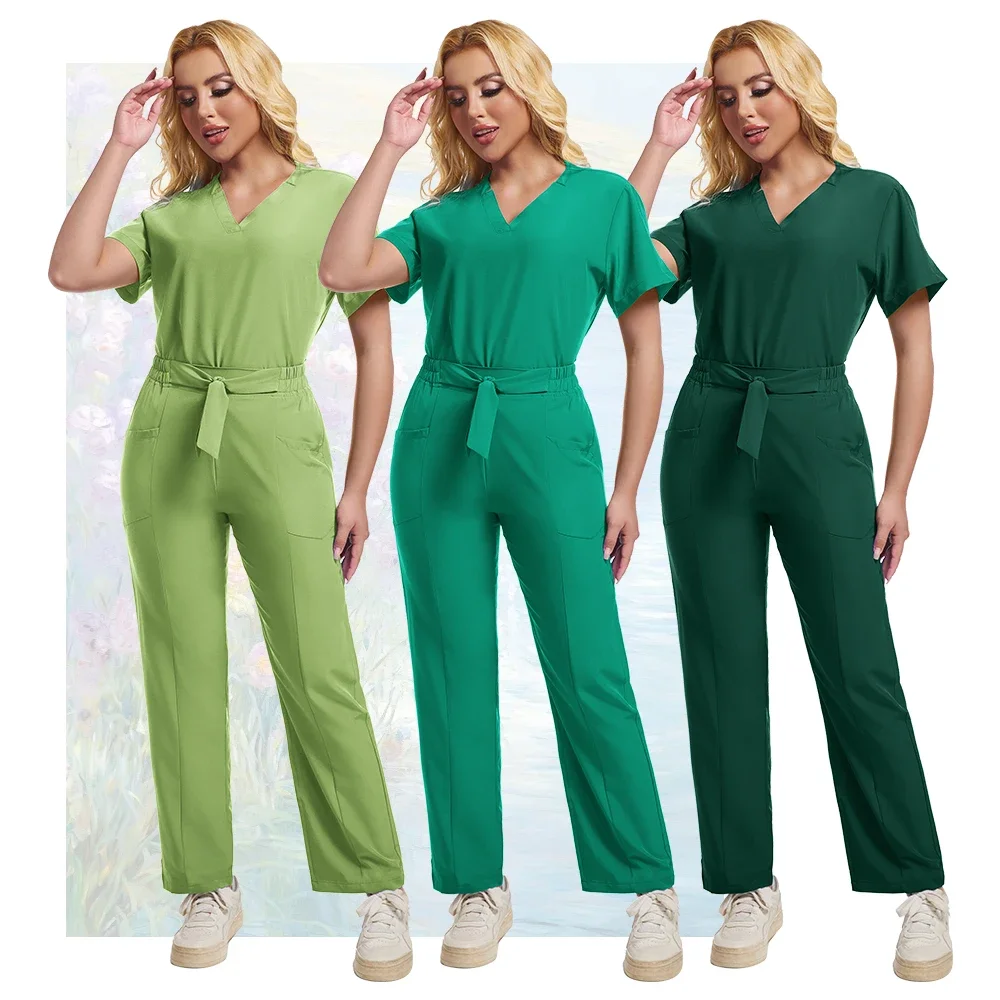 Uniformes médicaux multicolores pour femmes, ensembles de gommages d'hôpital, combinaisons de travail, accessoires d'infirmière, combinaison de chirurgie dentaire, vêtements de travail de laboratoire