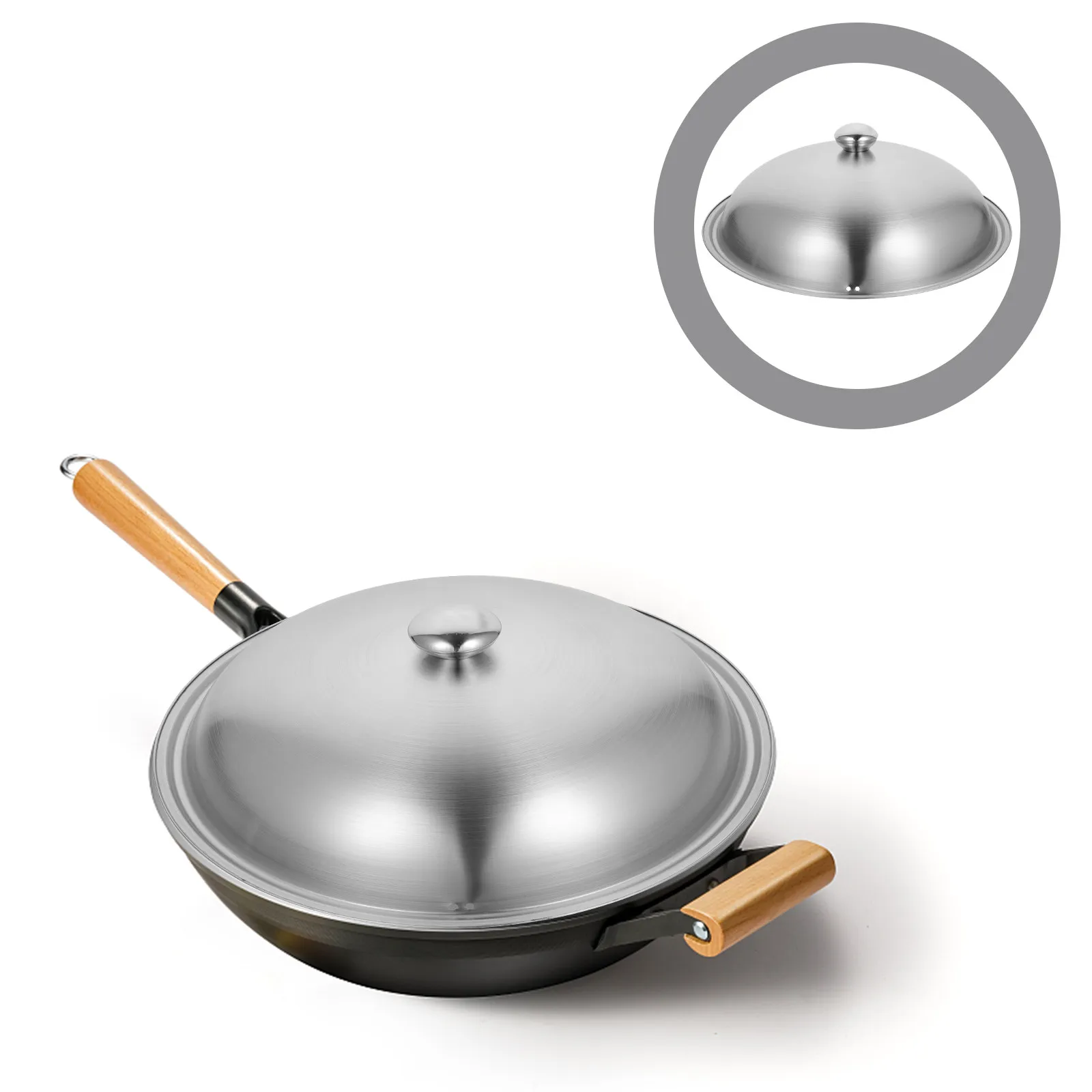 Stainless Steel Pot Lid Universal Fit for Saucepan Frying Pan Wok Skillet Dishwasher Safe Steam Retaining Kitchen Cookware Lid