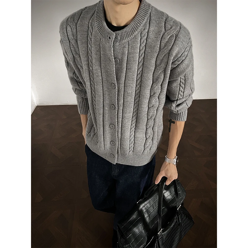 Winter Cardigan Sweater Men Warm Fashion Casual Knitted Sweater Cardigan Men Korean Long Sleeved Sweater Mens Jumper Clothes