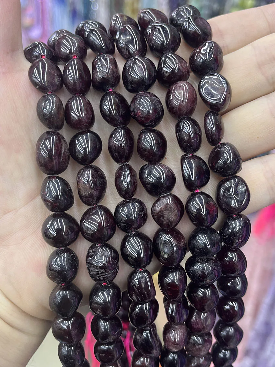 Natural Crystal Garnet Conformal Stone Irregular Faceted Loose For Jewelry Making DIY Necklace Bracelet 15\'\'12-13mm