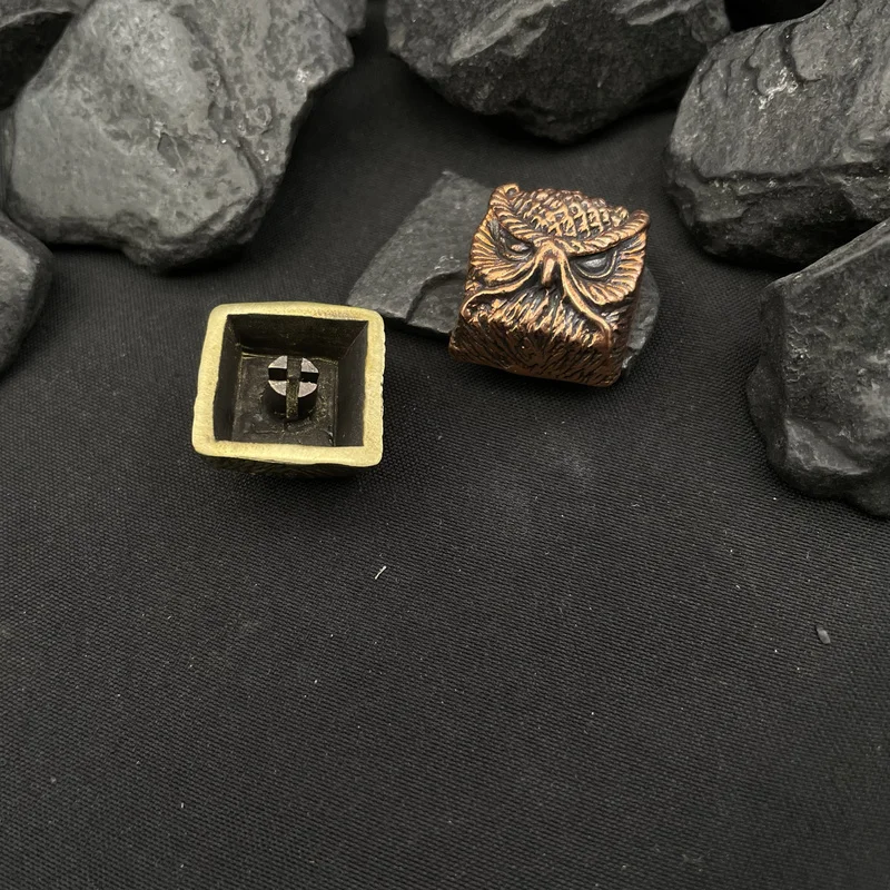 Owl Themed Keycap Original Pure Copper Personalized Metal Material Cross Axis Hole Single Piece Secondary Molding Process Cool