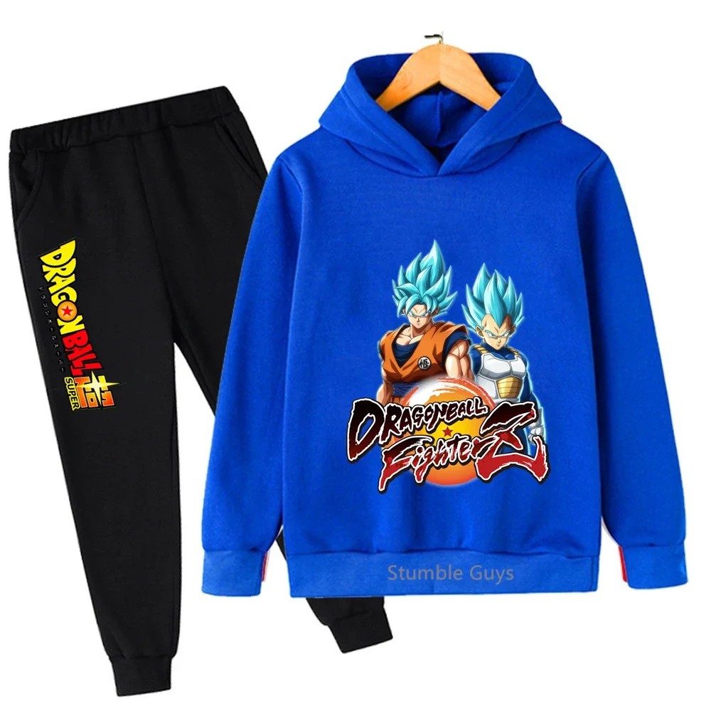

Комплект худи с принтом Dragon Ball для мальчиков и девочек, детские осенние толстовки с Гоку, модный повседневный костюм ​