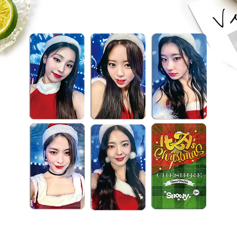 KPOP ITZY Christmas Random Card 5PCS RYUJIN CHAERYEONG YUNA Postcard Double-sided LOMO Small Card Fan Collection Star Peripheral