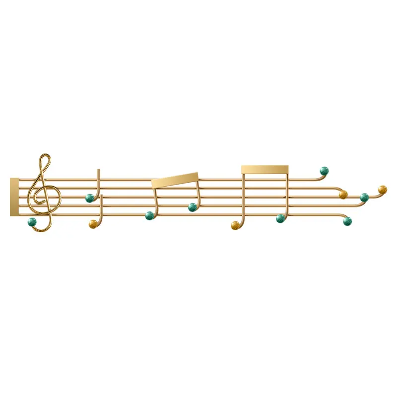 

Creative hook entrance door music note hanger hotel light luxury wall door without punching bathroom entrance