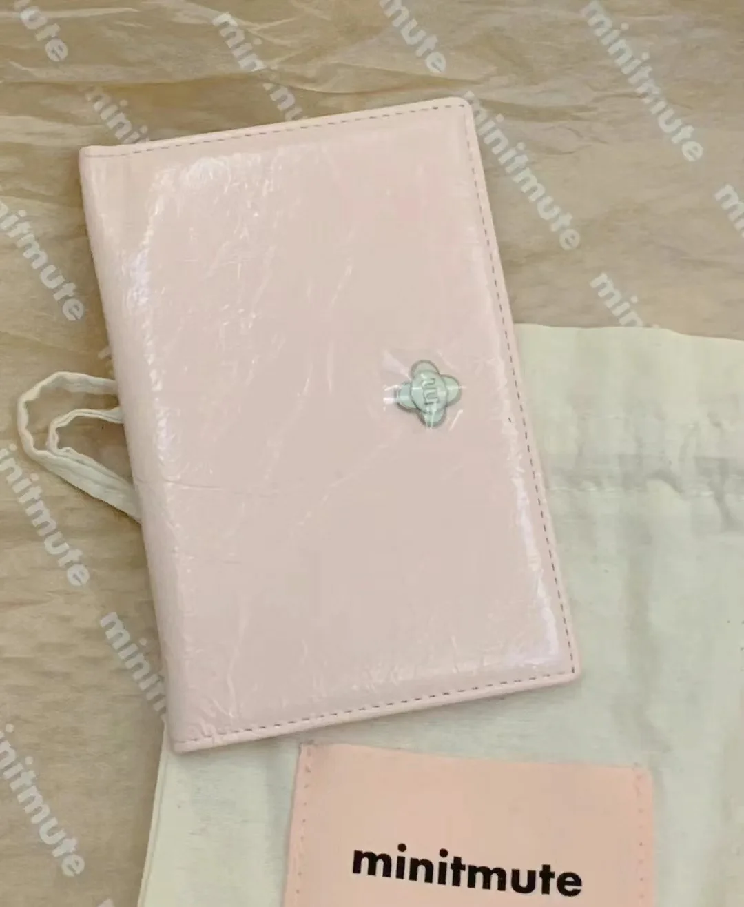 Korean niche passport holder cowhide solid color document holder card bag long handheld