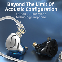 KZ ZAX Headset 16 Units HIFI Bass In Ear Monitor Hybrid technology Earphones Noise Cancelling Earbuds 7BA+1DD Sport Headphones
