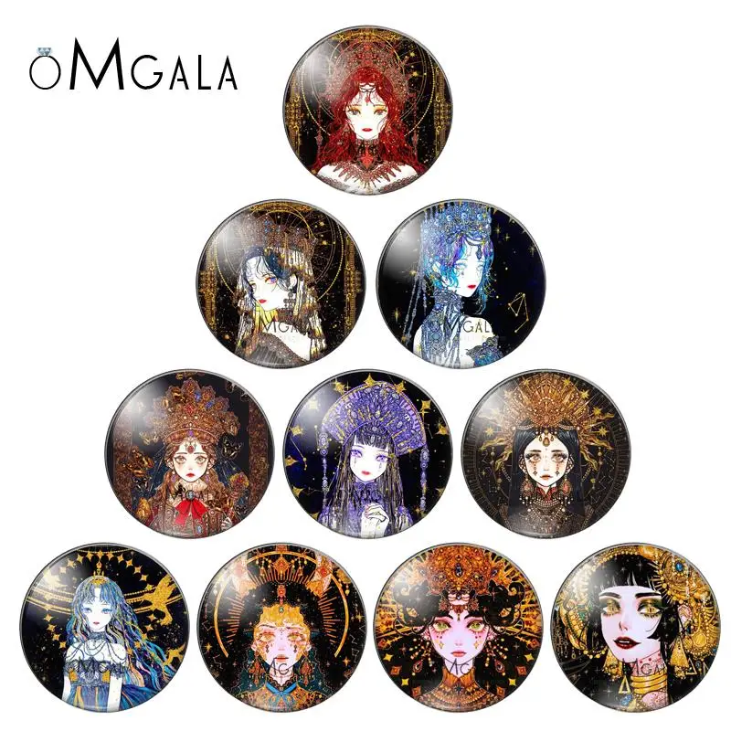 Cartoon Korea Princess girls 10pcs 12mm/14mm/18mm20mm//25mm Round photo glass cabochon demo flat back Making findings