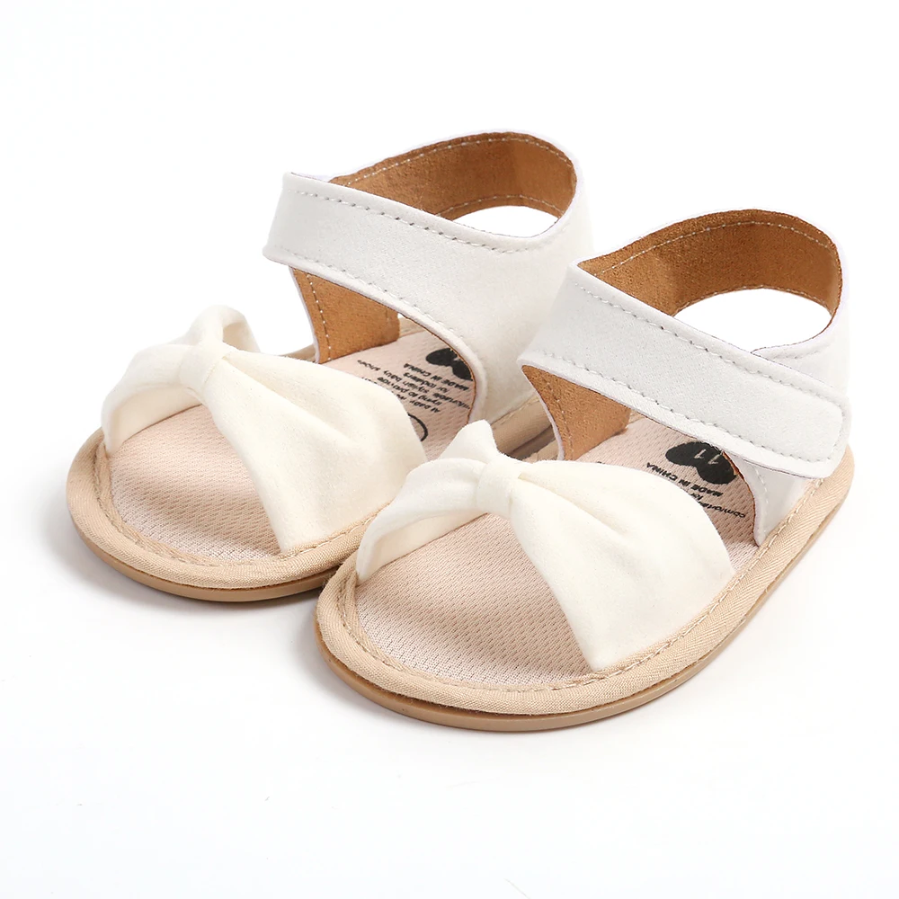 Sandálias Baby Girl Bow, Sola De Borracha, Sapatos De Criança, Verão