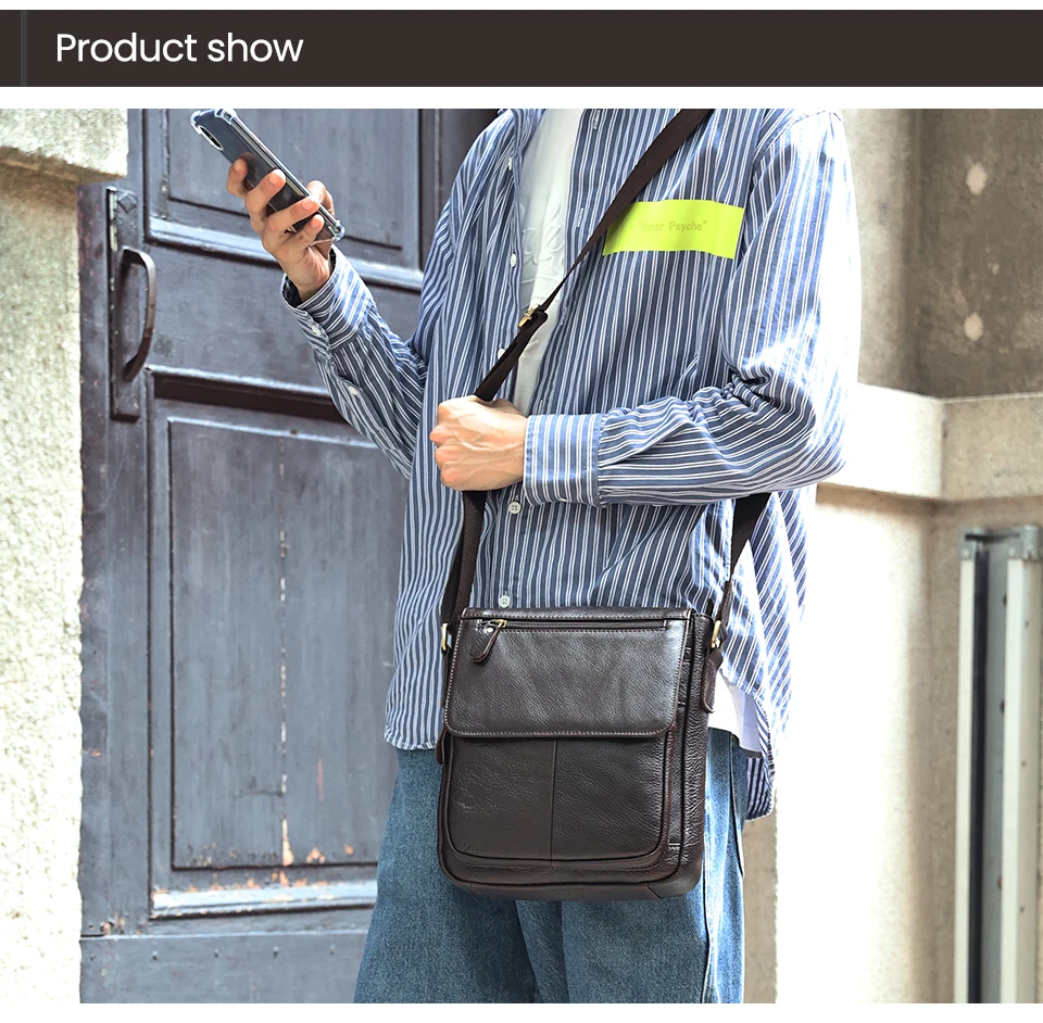 JOYIR Echtes Rindsleder Männer Vintage Handtaschen Flap männer Schulter Taschen Casual Messenger Taschen Mode Umhängetasche – Detail 5
