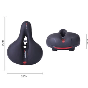 Large soft thickening bicycle seat Cycling large bum reflective saddle shock absorption rainfall breathable shock absorption 6 Main Sales Bicycle Bank - №2