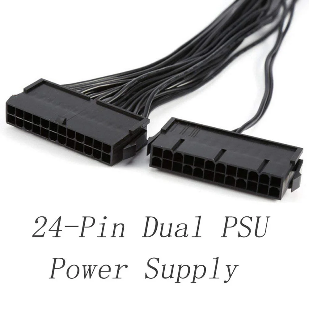 

C-Convenient-24Pin Power Supply Synchronizer Male To Female ATX 30Cm 24 Pin Dual PSU Extension Cable For Computer Adaptor/Mining