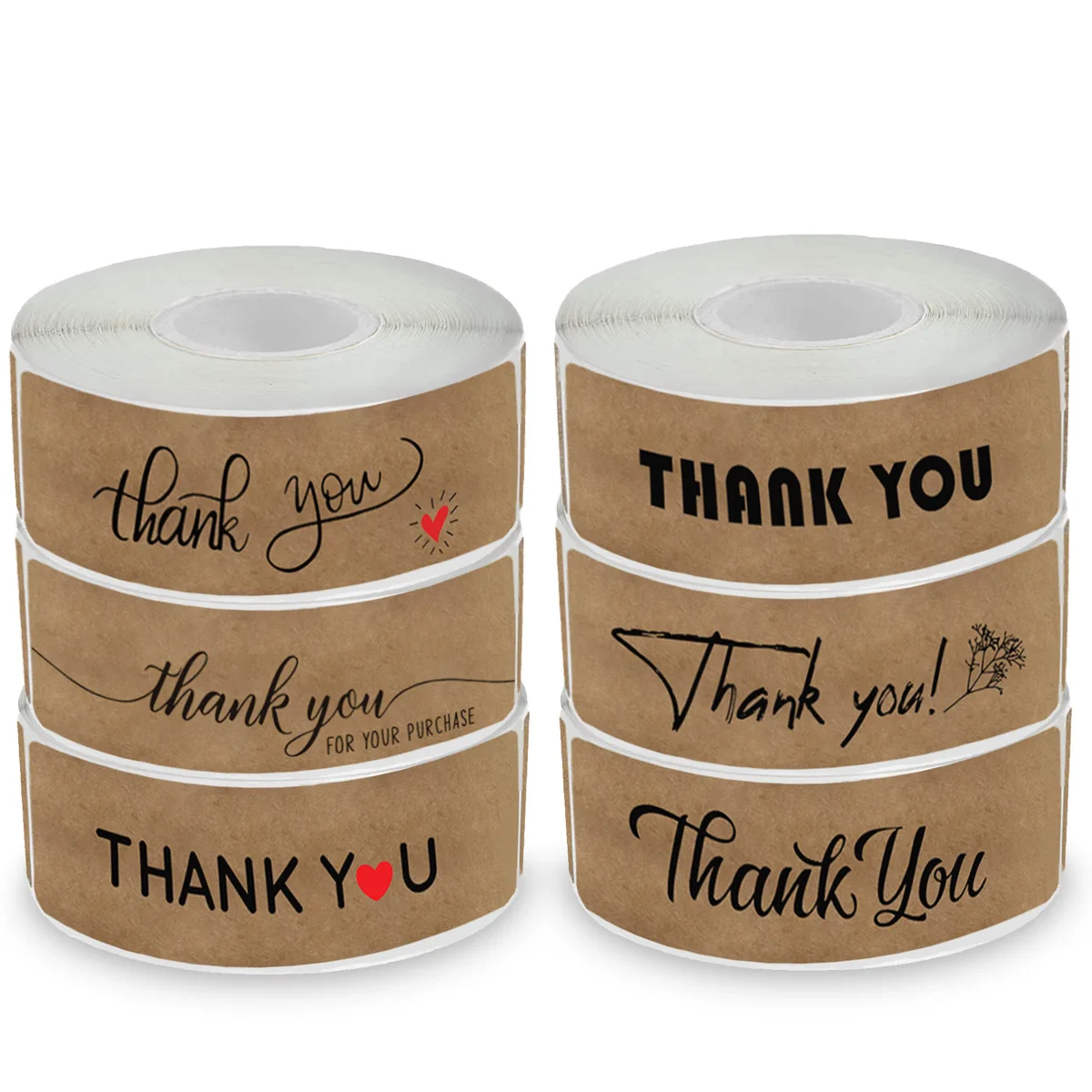 120pcs Thank You for Your Order Stickers Kraft Paper Sealing Stickers Rectangular Stickers for Shop Bakery Thank Customers Gifts