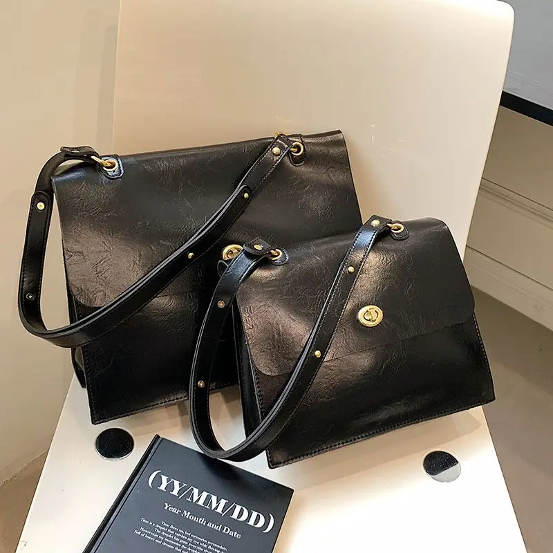 JIAERDI Vintage Coffee Shoulder Bag Women Preppy Style Leather Casual Crossbody Bags Female Retro Jk Briefcase Tote Bag Aethetic