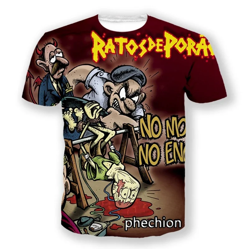 Phechion-Camiseta DE manga corta para hombre y mujer, camisa informal con estampado 3D DE banda DE Rock, RATOS DE PORAO, deportiva, Hip Hop, DE