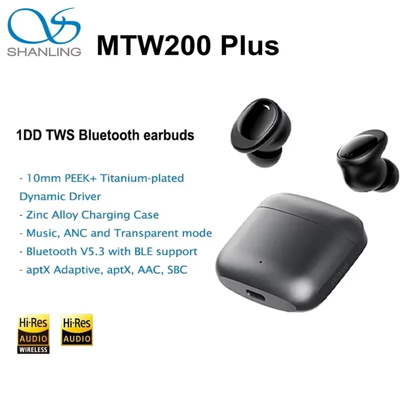 

SHANLING MTW200 Plus TWS Ture Wireless Bluetooth Headphone HIFI Audio Hi-Res Wireless Earphone Waterproof Sport Earbuds Aptx AAC