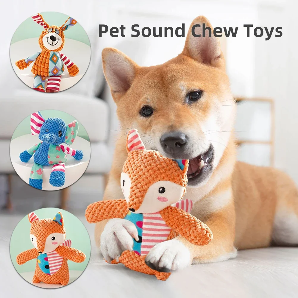 Cute Plush Toys Animal Shaped Dog Chew Squeaky Toys Whistling Involved Funny Pets Interactive Teeth Cleaning Toys Supplies