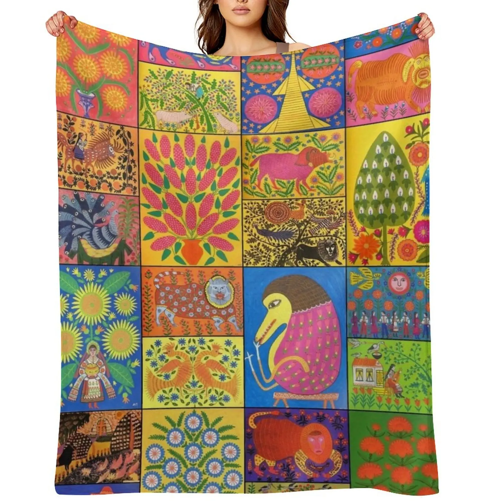 

Maria Pryimachenko Throw Blanket Luxury Thicken Blankets For Baby Decorative Throw Bed linens Blankets