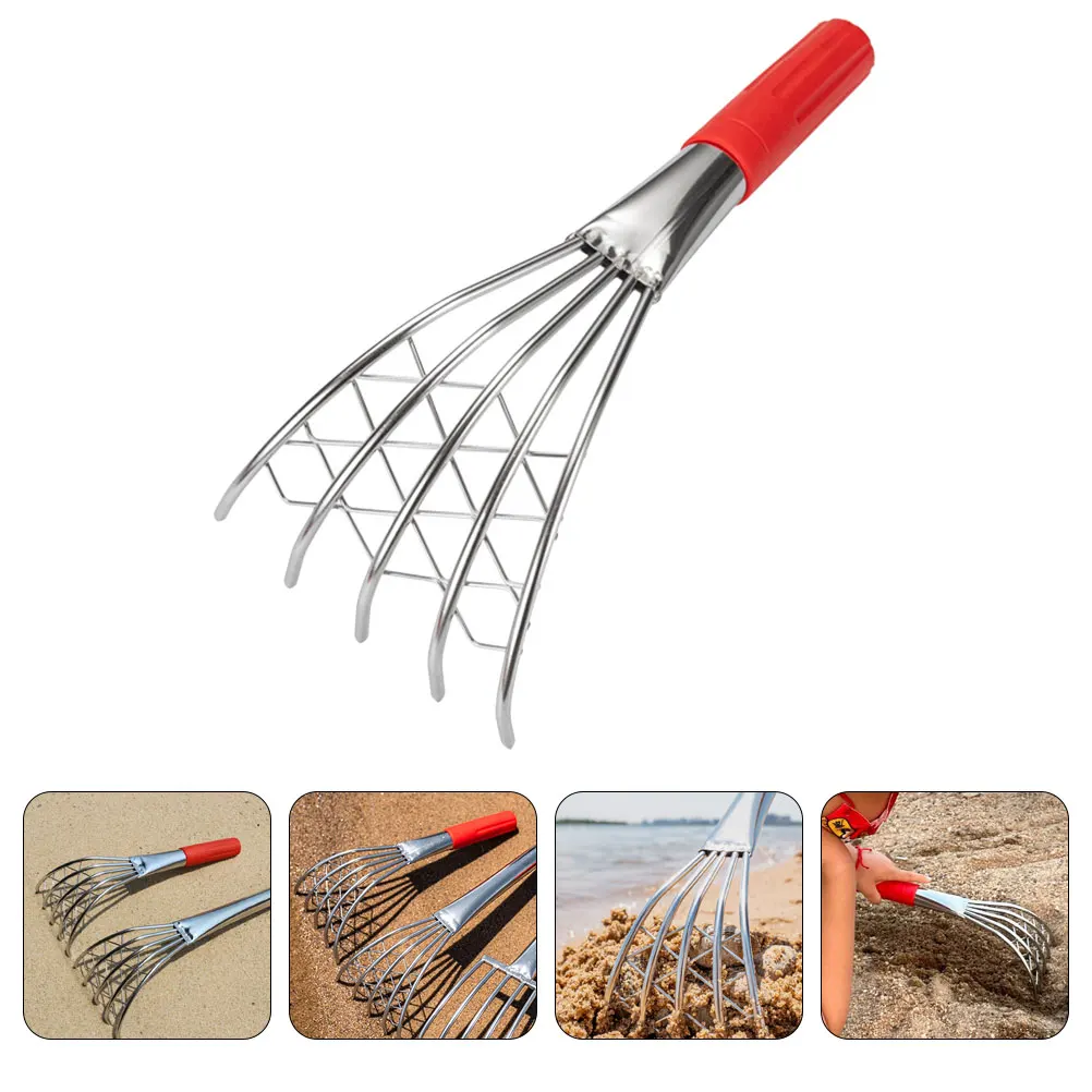 

Clamming Beach Digging Tool Hand Rake Metal Digger Home Oyster Shell Scooper Sand Soil Claw Style Clam Rake Sea Shell Claw